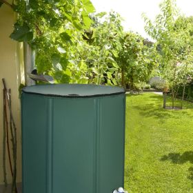 100 Gallon Portable Rain Barrel Water Collector Tank with Spigot Filter