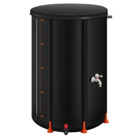 Collapsible Rain Barrel, 66 Gallon Portable Rain Water Collection Barrel, 500D PVC Rainwater Collection System