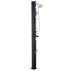 10.6 Gal Solar Heated Shower, 6.7ft Showerhead Height Outdoor Shower, with Handheld & Foot Faucet, Hot & Cold Water Adjustment